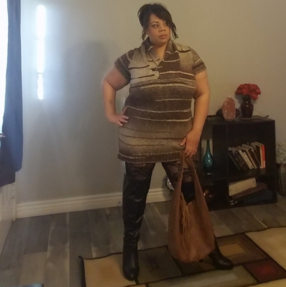 RUFFHEWN SWEATER DRESS SZ 2X